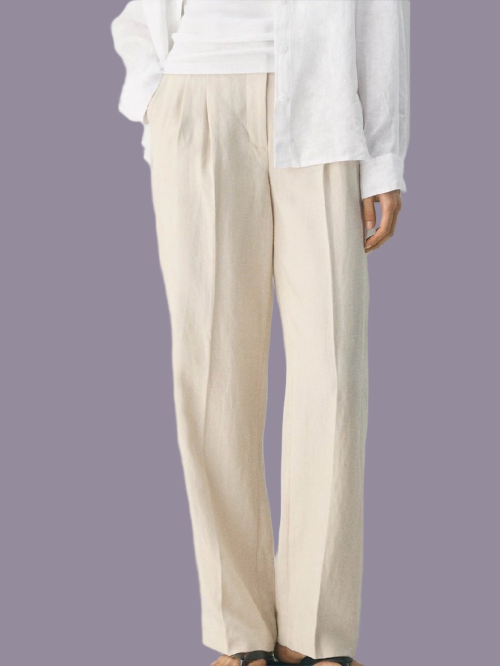 Aritzia Wide-Leg Pants in Cream